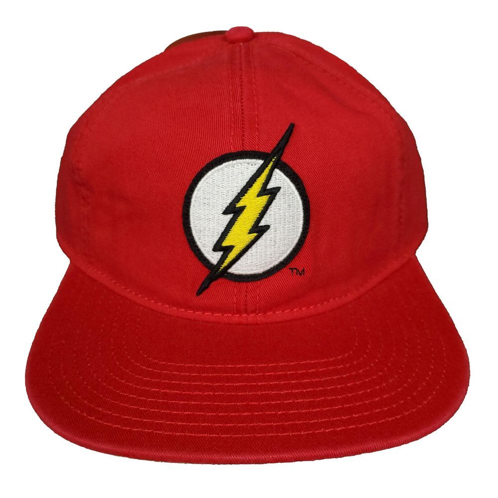 The Flash DC Comics Strapback Hat Cap Embroidery 3D Logo‎ Red NWT